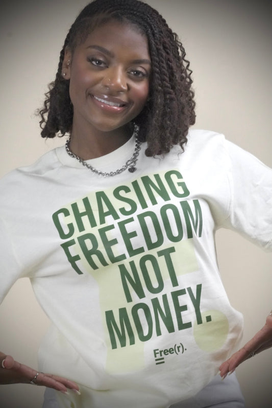 "Chasing Freedom" Tee (Off-White/Green)