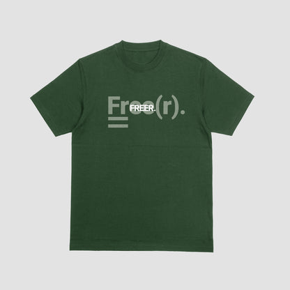 "2 Logo Freer" Tee (Forest Green/White)