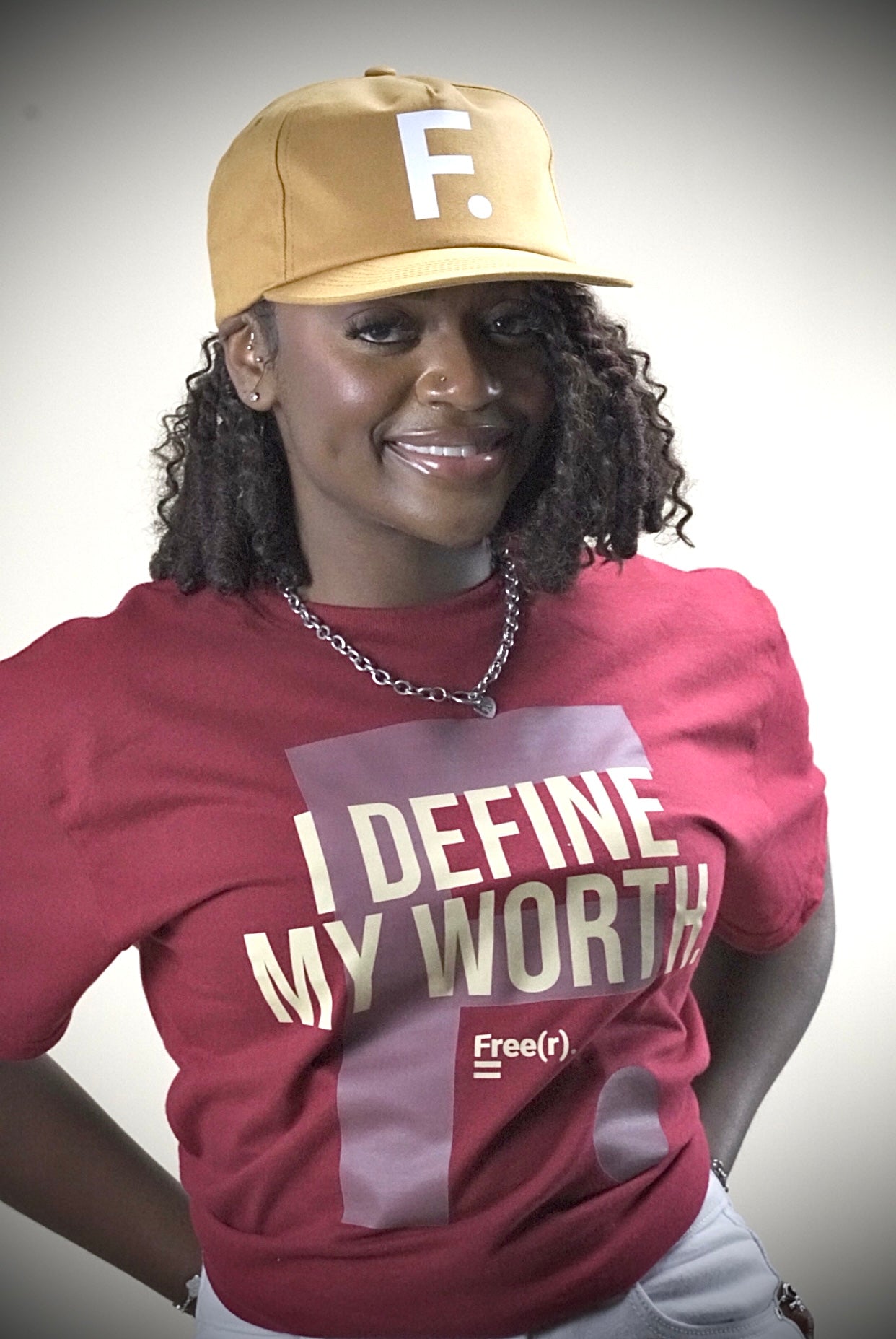 "My Worth" Tee (Garnett/Cream)