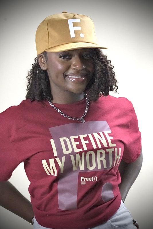 "My Worth" Tee (Garnett/Cream)