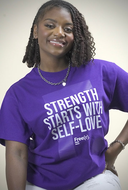 "Strength Starts With" Tee (Purple/White)