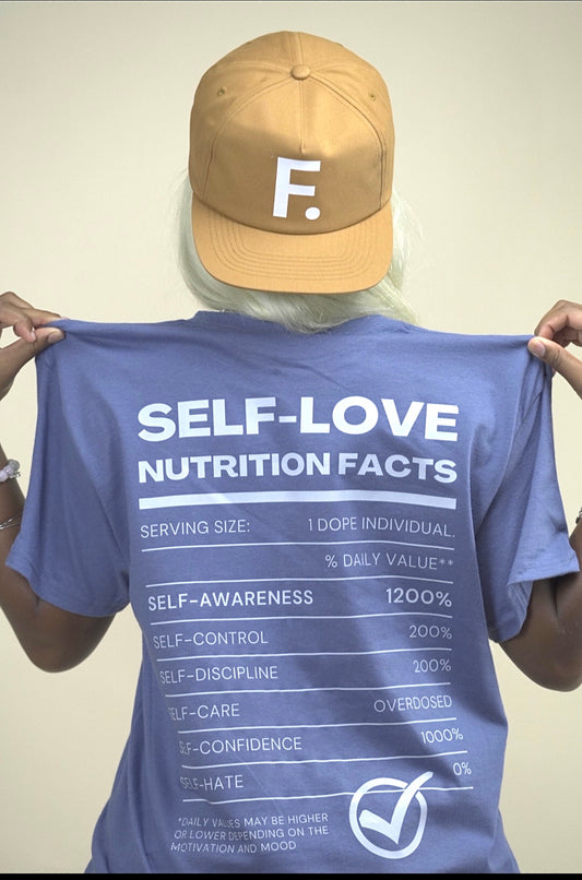 "SL Nutrition Facts" Tee (Indigo Blue/White)