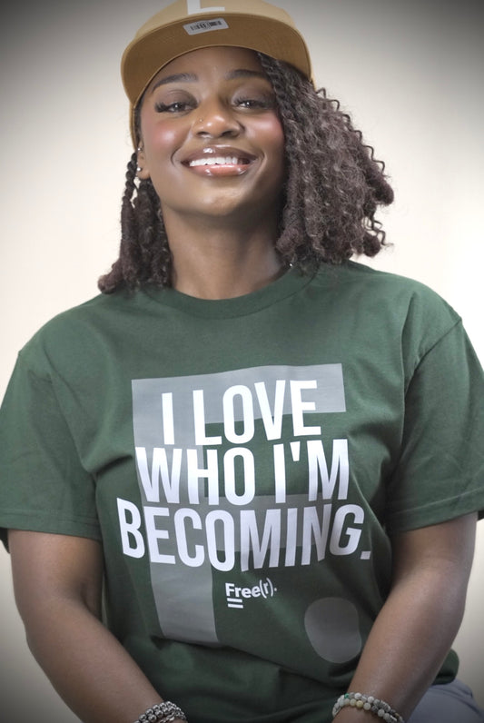 "Who I'm Becoming" Tee (Forest Green/White)