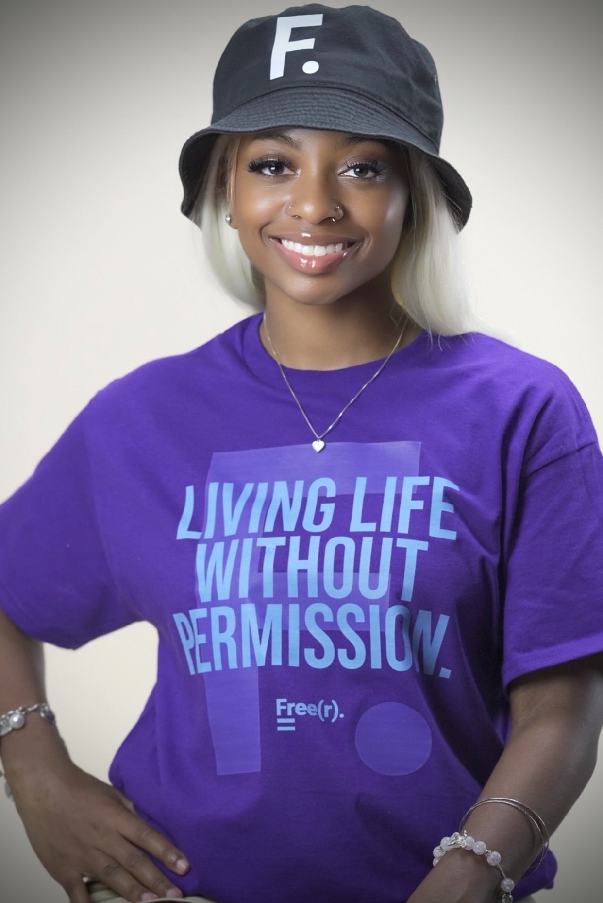 "Life Without Permission" Tee (Purple/Turquoise)