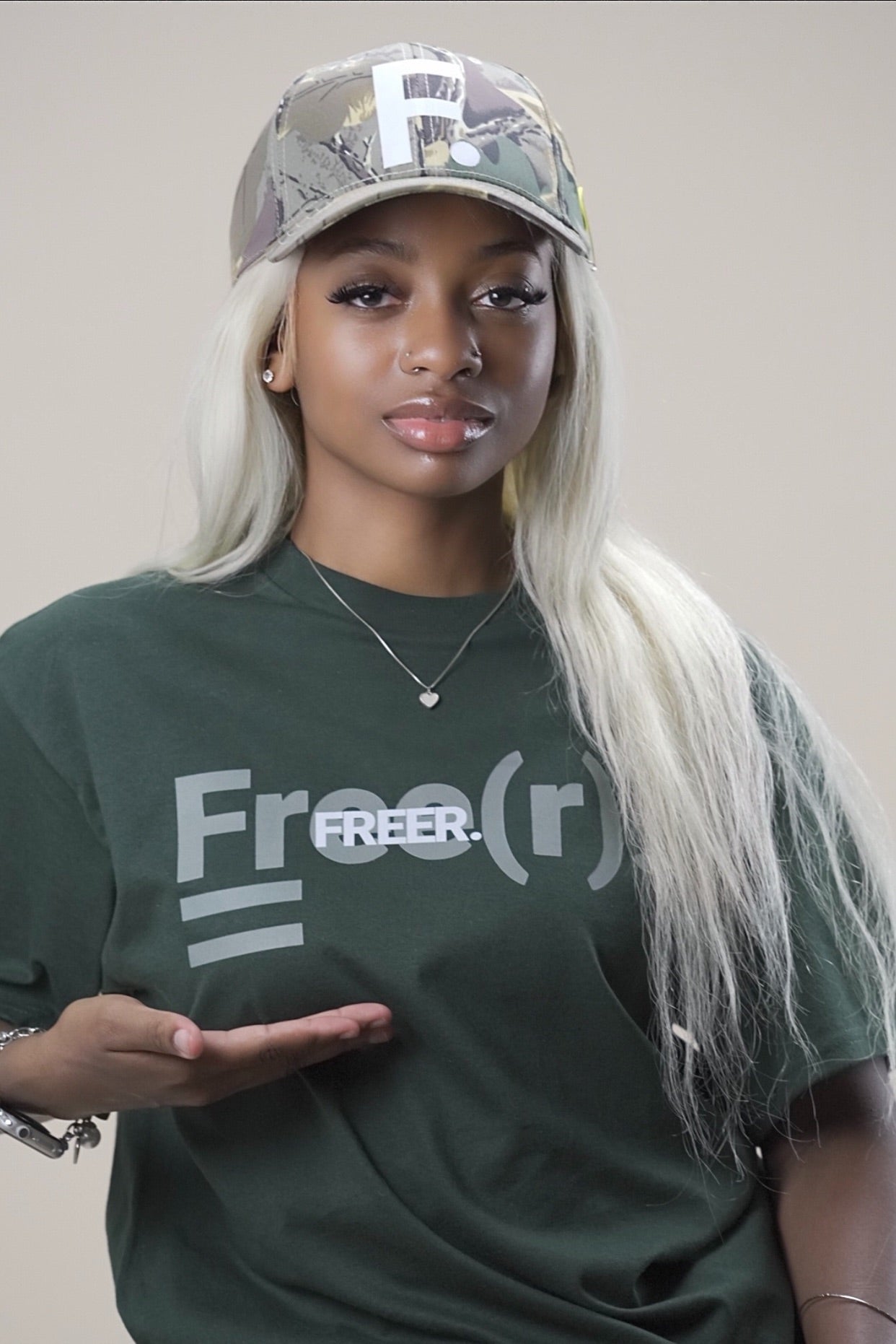 "2 Logo Freer" Tee (Forest Green/White)