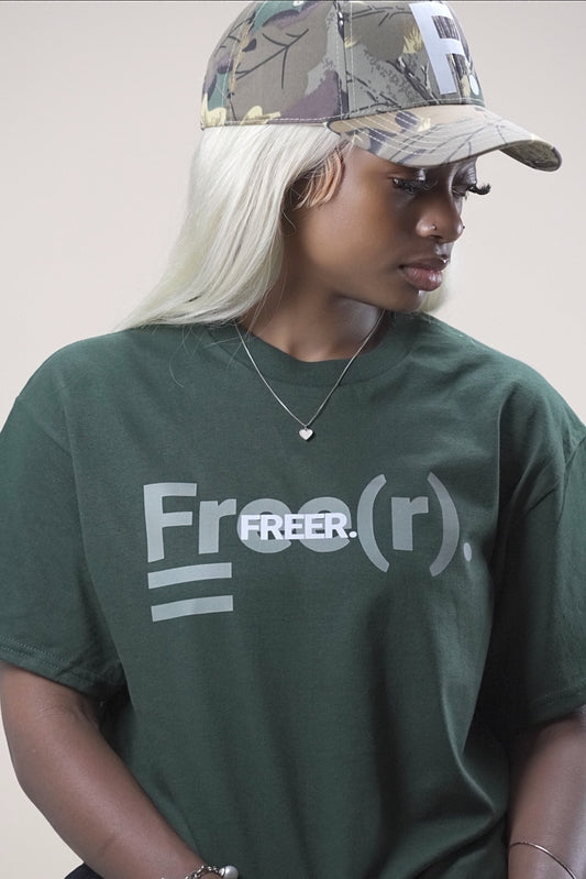 "2 Logo Freer" Tee (Forest Green/White)