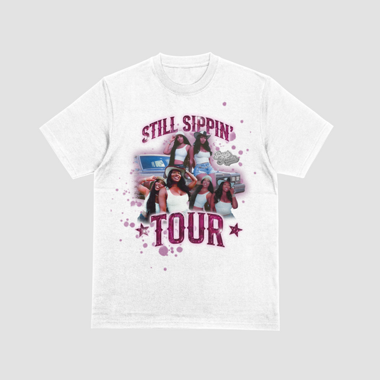 *TOUR* Pour Minds Still Sippin' Tour Tee 2 (Pink Ink)